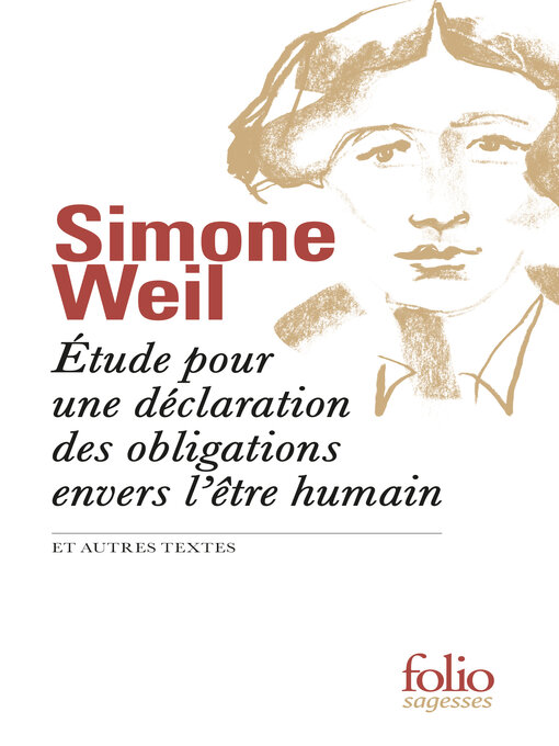 Title details for Étude pour une déclaration des obligations envers l'être humain et autres textes by Simone Weil - Available